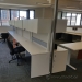 White Teknion Straight Desk with Overhead